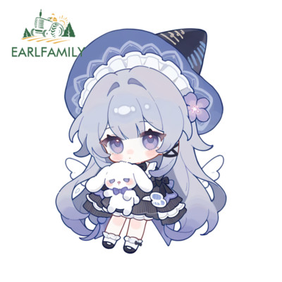 EARLFAMILY 5.1'' Kawaii Anime Girls Chibi Cartoon Car Decals Auto Body Stickers