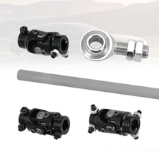 Steering Box 3 Black U Joint 36" Steel Steering Shaft w/ 3/4" Support Bearing GM