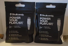 2 Skullcandy Power your Playlist line charging cable white 4 feet ea