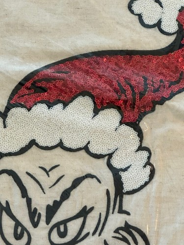 POTTERY BARN KIDS TEEN The Grinch Sequin Pillow Cover Christmas Holiday NEW - 第 2/2 張圖片
