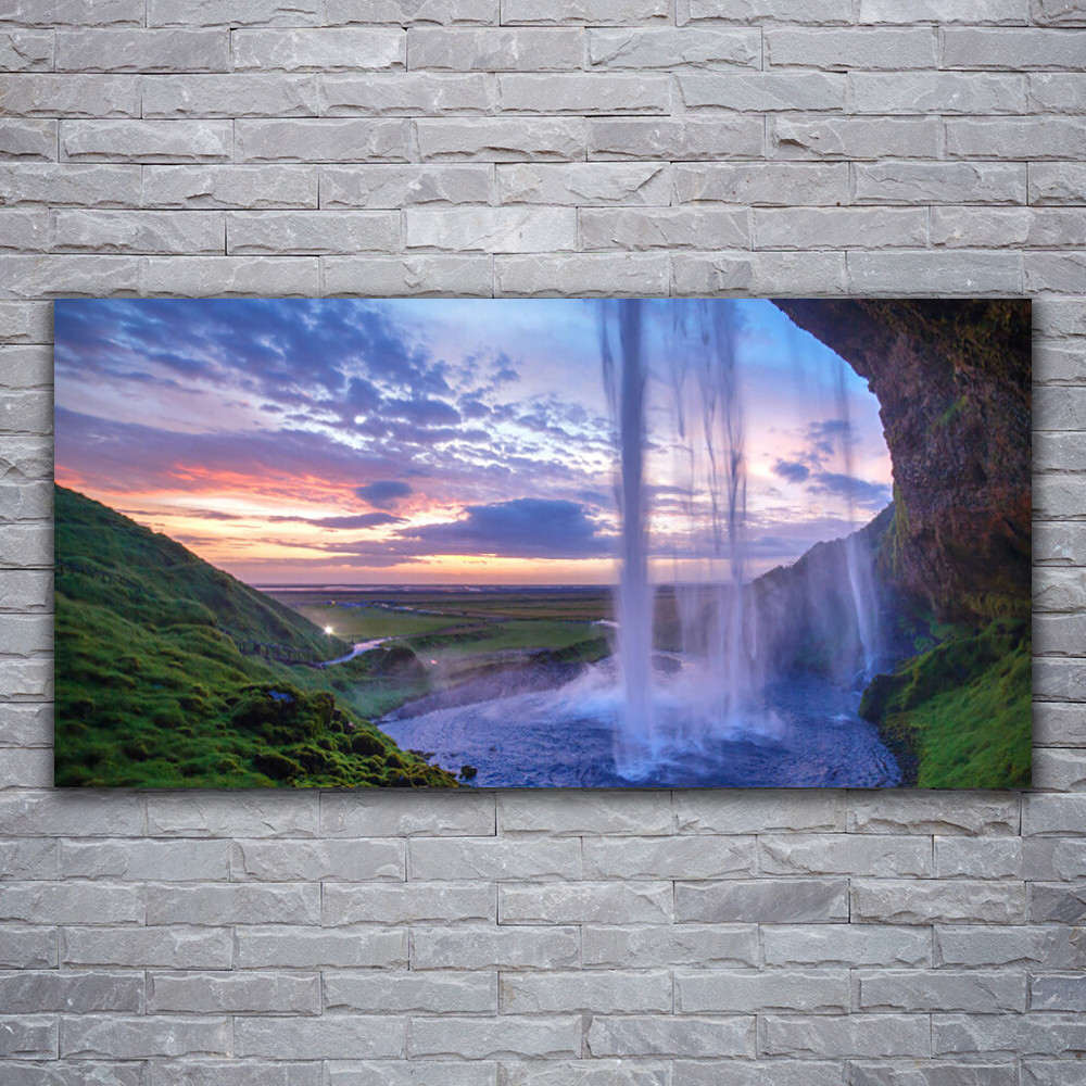 Tableau sur verre acrylique 120x60 Chute D'eau deco murale panoramique