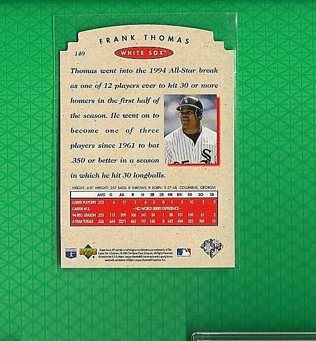 1995 SP Championship Series Die-Cut Frank Thomas White Sox #140  💥💥🎆  NM/NMMT - Image 2 of 2