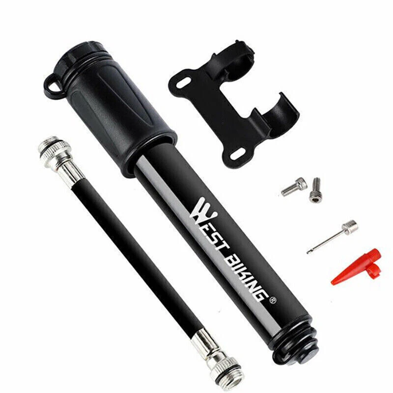 Aluminium MINI BICYCLE AIR PUMP Bike Hand Ball Inflator Portable Cycling Tyre AU - image 3 of 4