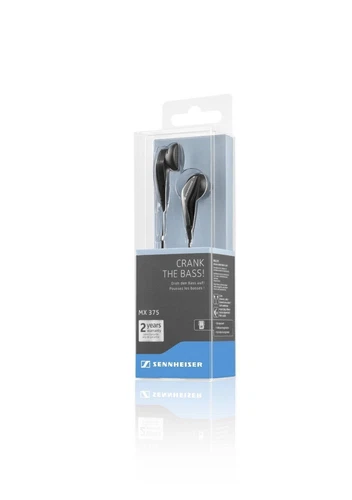 Cuffie In-Ear Originali Sennheiser MX375 Tipo Piatto Cuffie - Nero Nuove - Foto 6 di 9