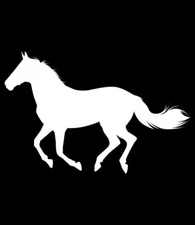 Horse Silhouette White Vinyl Decal Car Truck Windows laptop