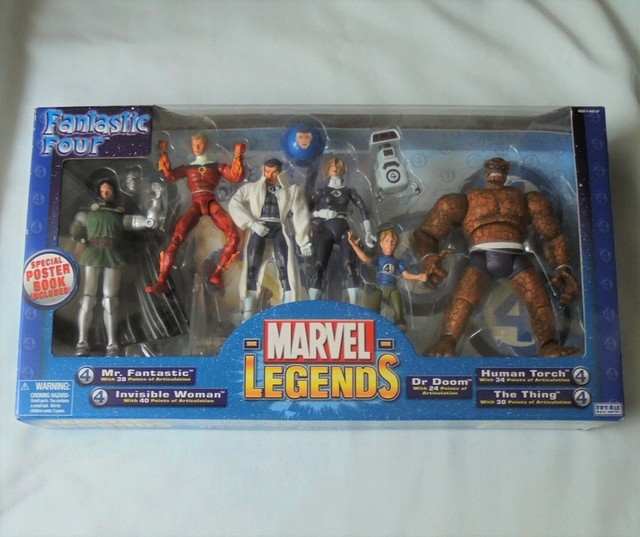 Marvel Legends Fantastic Four 4 Action Figure Stand Poster Box Set Toy