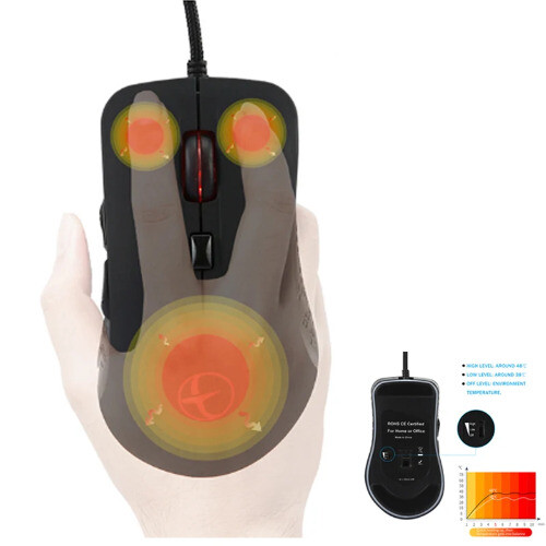 Wired Gaming Mouse with 2400 DPI and Adjustable Mouse Warmer for Comfort