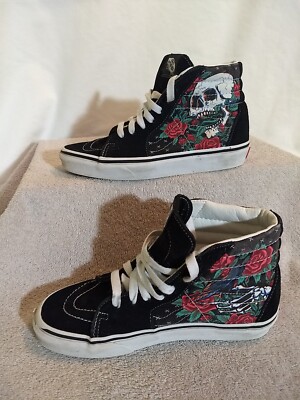 【レア】vans pro scull VANS Unisex Black 'Skull & Roses' High Top Sneakers, M/4.5, W/6