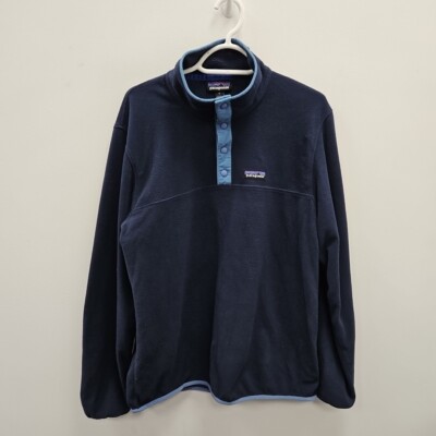 Patagonia Mens Micro D Snap-T Green Navy Fleece Pullover
