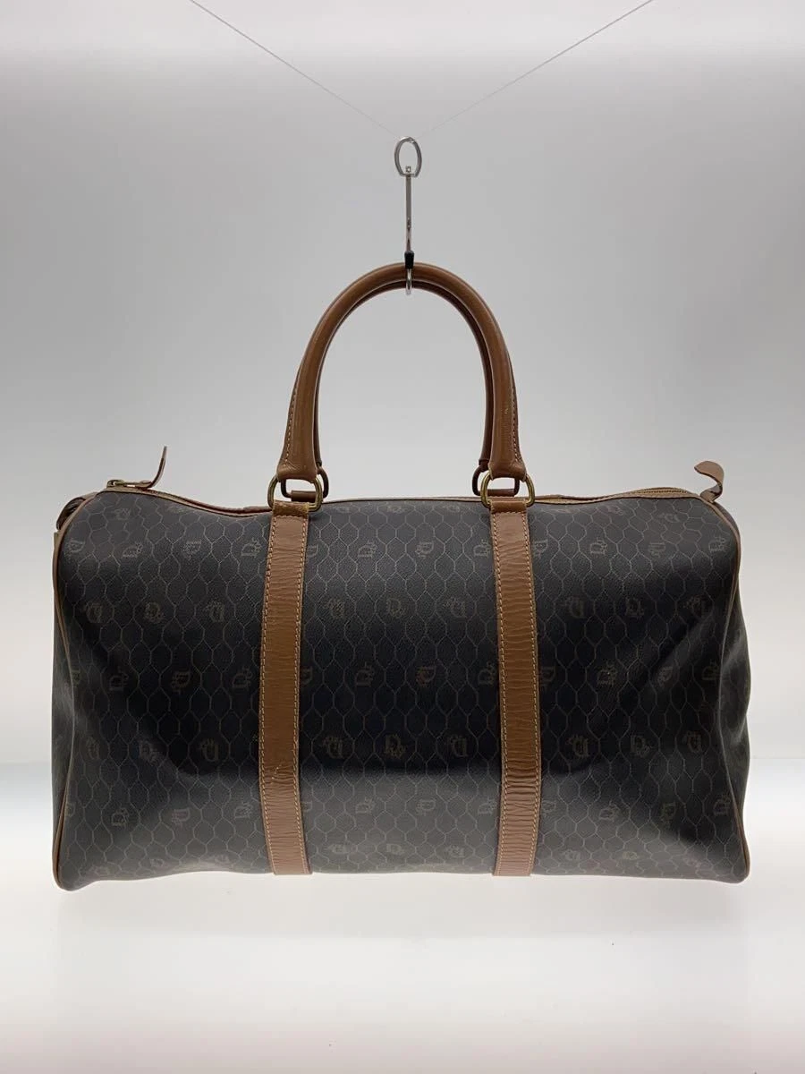 Sac Christian Dior Boston motif nid d'abeille PVC marron d'occasion