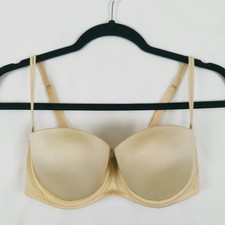 Vintage Victorias Secret Push-Up Strapless Bra 34C Yellow Straps Ribbed Y2K