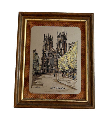 Vintage 1978 Titanium Etching York Minster Lewis & Clayton Hand Colored Art