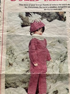 Vintage Knitting Pattern 1960s Dolls Clothes Sindy Barbie Dress Suit Hat Shorts