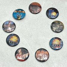 Lot of 9 Def Leppard Pins Vintage 1980s 1.25" Rock Metal Band Buttons