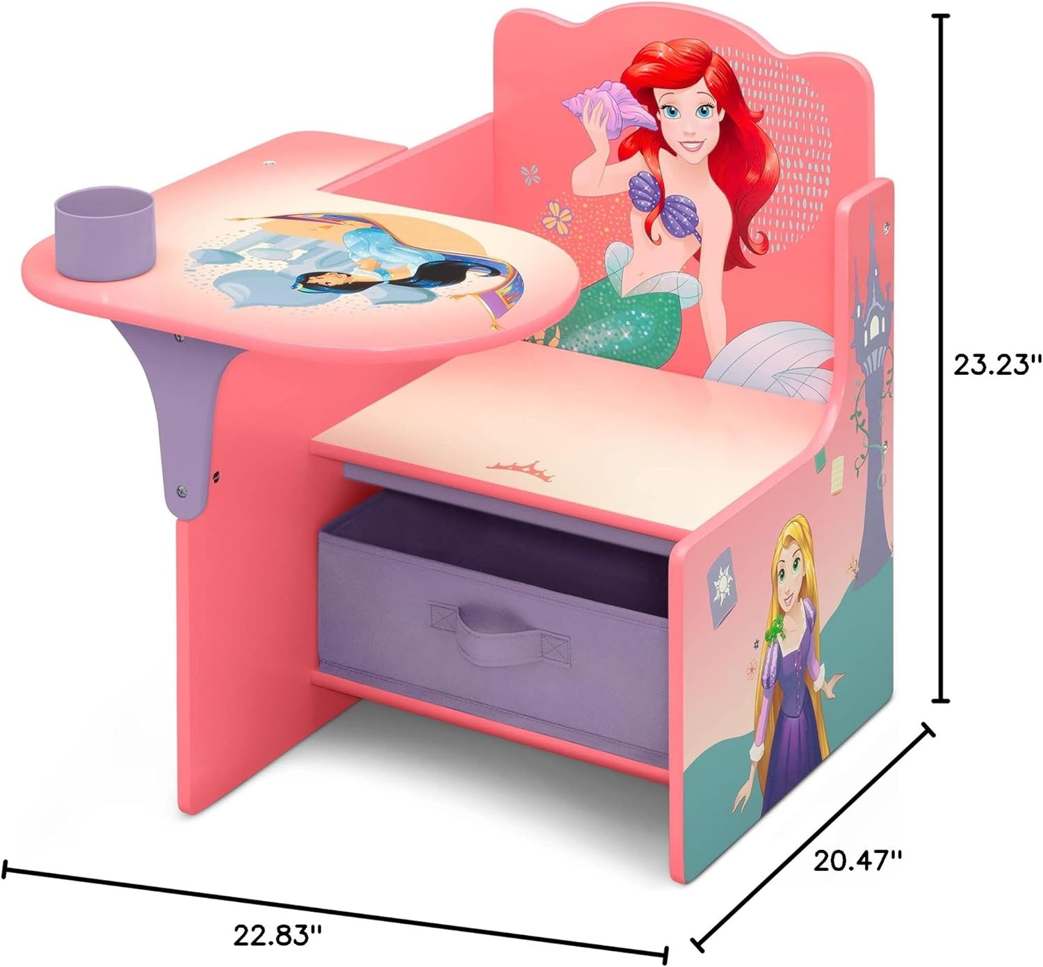 Delta Children Chair Desk with Storage Bin, Disney Princess