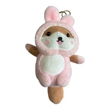 1x Cute Charm Key Chain Bag pendant Plush Squirrel In Bunny Costume