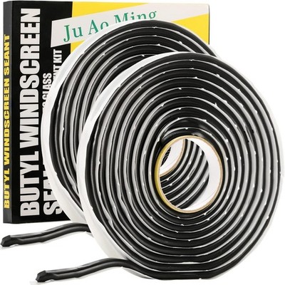 2 Pack Butyl Seal Tape, 3/8 X 30 Feet Black Rubber Sealant Tape, Leak Proof Put