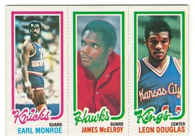 1980-81 Topps #27/85/170 Earl Monroe/James McElroy/Leon Douglas N New York