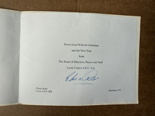 RARE HAND SIGNED DON AND ELSIE REVIE CHRISTMAS CARD 1973 LEEDS UNITED UTD