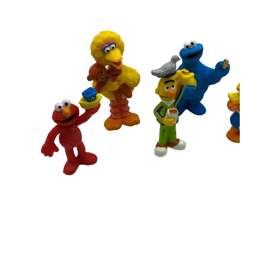 Lote de figuras de colección de Plaza Sésamo Elmo Big Bird Cookie Monster Oscar Tyco juguete Foto 2 de 4