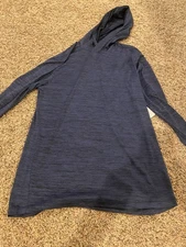 RBX Active Mens Blue Heathered Pullover Hoodie Long Sleeve Quick Dry Size M NWT