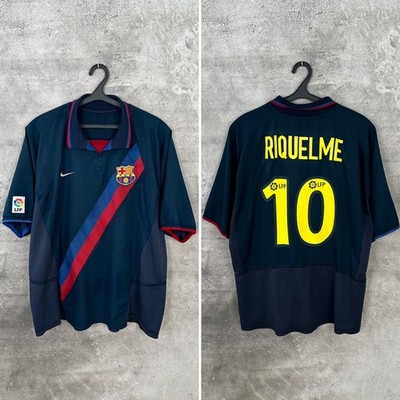 BARCELONA 2002 2003 AWAY FOOTBALL SHIRT #10 RIQUELME NIKE TRIKOT SIZE XXL