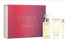 Calvin Klein Eternity 3pc Gift Set For Women With 3.3oz +0.33oz Edp+3.3oz Lotion