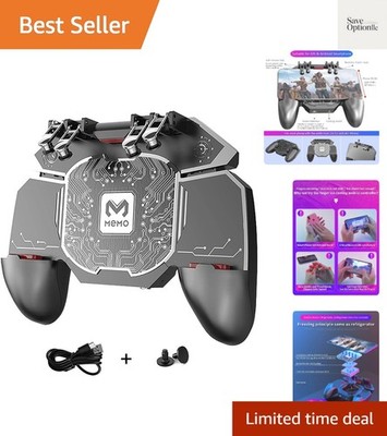PUBG Mobile Controller Radiator Fast Cooling Phone Gamepad 4 Trigger 6 Finger...