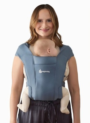 Ergobaby Embrace Baby Carrier Oxford Blue Cotton Adjustable Multi-Positions