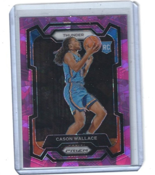 2023-24 Panini Prizm Cason Wallace Pink Cracked Ice Prizm Rookie RC #139 Thunder