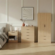 Modern 3 Piece Trega Bedroom Furniture Set Wardrobe Chest Drawers Bed Cabinet