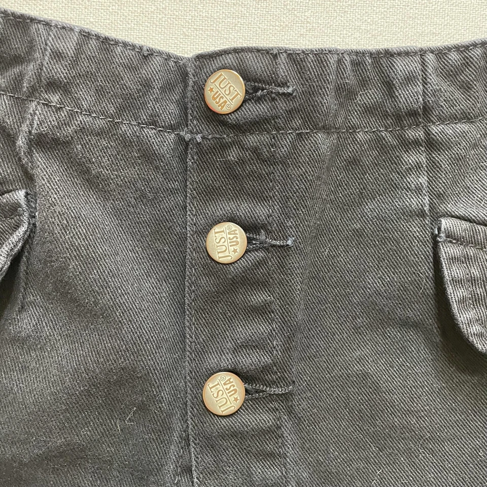 Falda corta vintage Just USA para mujer 9 denim cintura alta botón mosca hecha en EE. UU. años 90 Foto 2 de 4