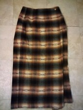 Vtg 90s EXPRESS Jeans Multicolor Western Wool Wrap Skirt Italy Women Size 7/8