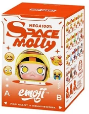 POP MART 100% Mega Space Molly x Emoji Blind Box
