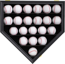 21 Baseball Display Case Clear anti Fade Lockable Wall Cabinet with 98 UV Prote