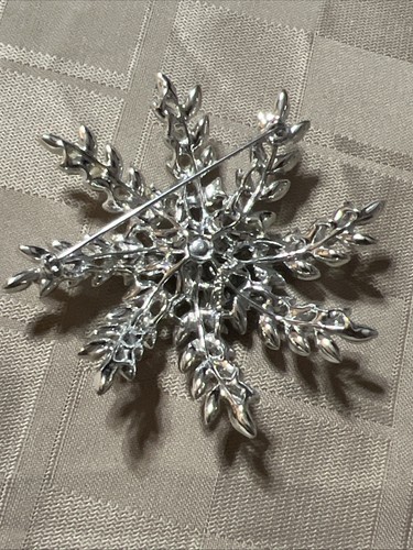 Sarah Coventry Abend Schneeflocke große rauchige Strass Brosche Anstecknadel 812 Vintage - Bild 3 von 11