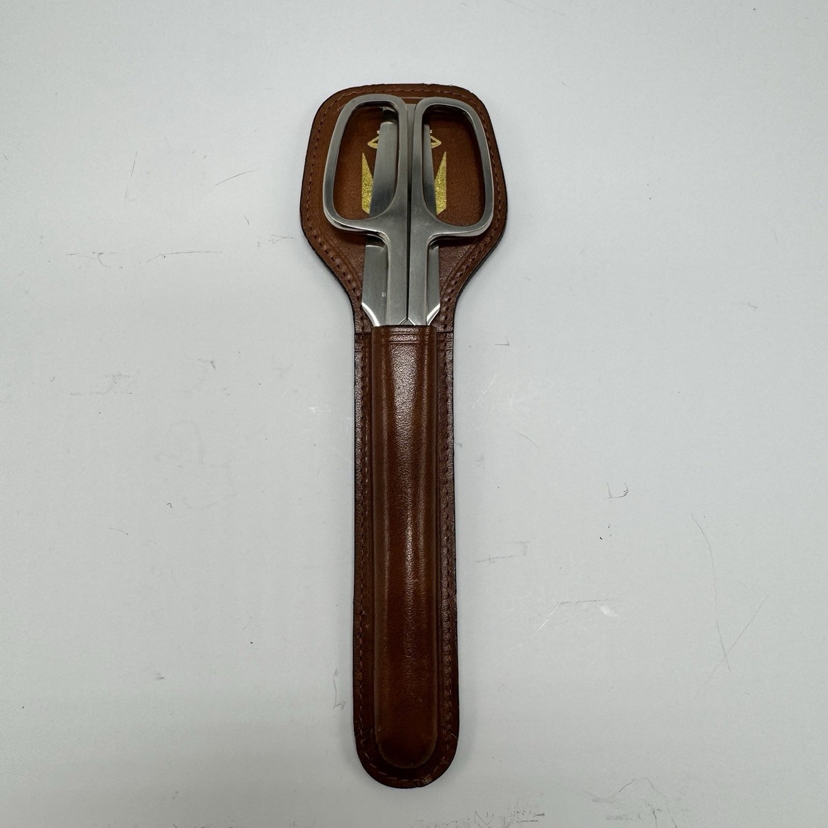 Vintage Scissors Mail Letter Opener and Leather Sheath Set Germany