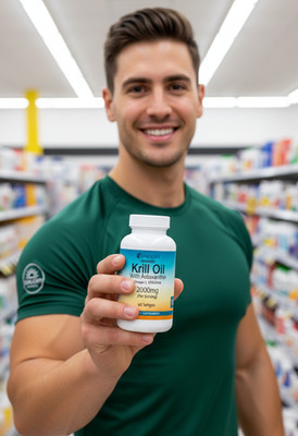 Antarctic Krill Oil 2000 mg 60 Softgels | Omega-3 EPA, DHA, with Astaxanthin