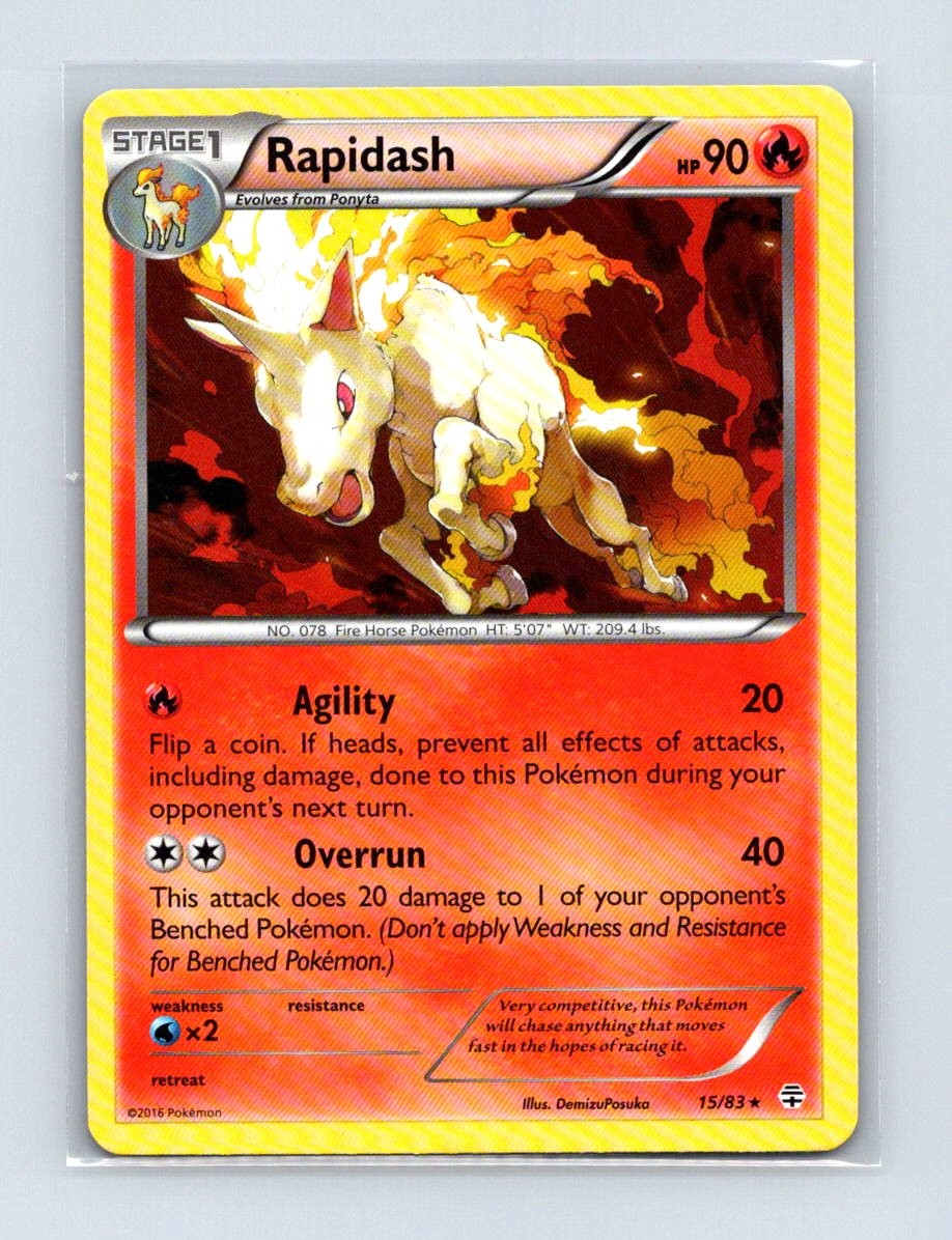 Rapidash 15/83 Rare Generations Pokemon Lightly Played