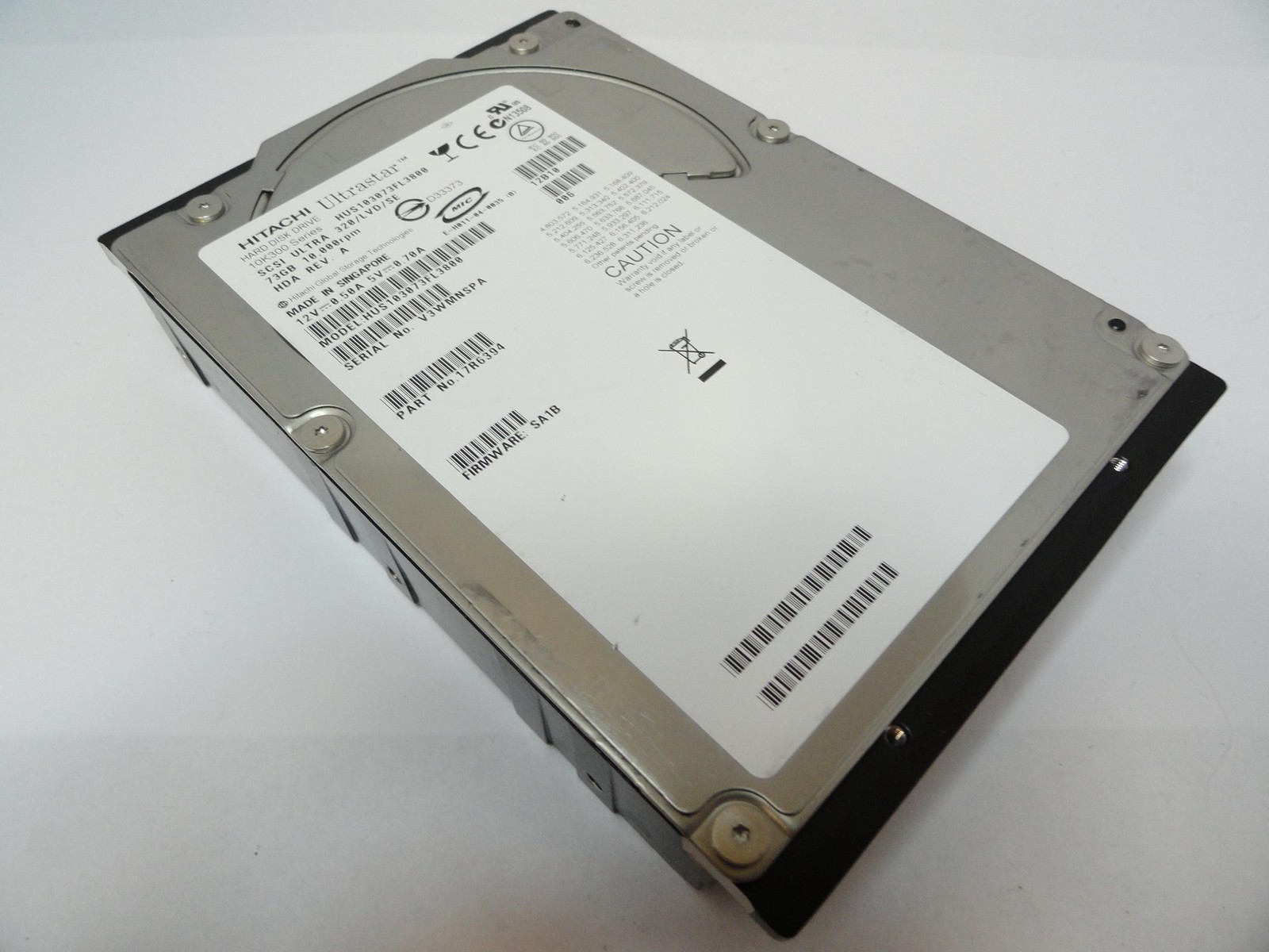 Hitachi 73Gb SCSI 80 Pin 10Krpm 3.5in HDD ( 17R6394 HUS103073FL3800 ) REF