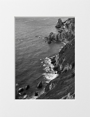 Cabo da Roca Seascape Art Print - Black & White 14 x 11'' Home Interior Decor