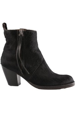 ACNE STUDIOS SCHWARZE KALBSHAAR STIEFELETTEN EU 38 UK 5 US 8