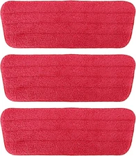 3 Pack Microfiber Mop Pads Refill for Rubbermaid Reveal Swiffer PowerMop, Red