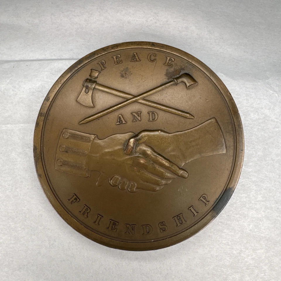 Medalla de bronce Martin Van Buren 1837 con fecha de paz india como nueva en Estados Unidos - 3 pulgadas de diámetro Foto 2 de 3
