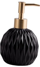 Ceramic Liquid Soap Dispenser Portable Hand Pump Refillable Bottle Black  Gold