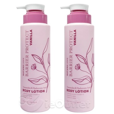 (2-PACK) Nature Love Barrier Protect Ceramides Hyaluronic Acid BODY LOTION 25 oz
