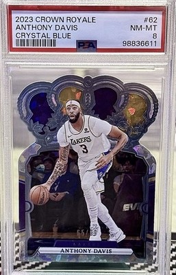 2023 Panini Crown Royale Crystal Blue Anthony Davis PSA 8 55/99 No. 62 Lakers