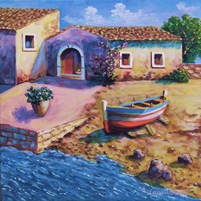 Quadri dipinti di paesaggi e marine . Olio 40 x 40 cm