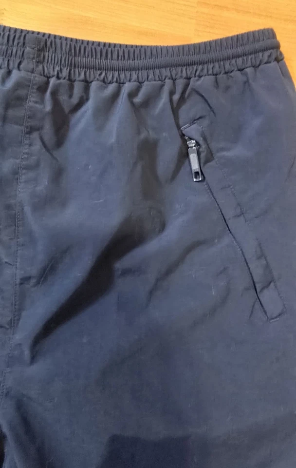 Pantalones de chándal de nailon impermeables vintage años 90 Eddie Bauer para hombre M azul marino con puños EVC Foto 3 de 4