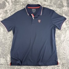 Izod Advantage Performance Golf Polo Shirt Mens Large Navy Blue Stretch Preowned